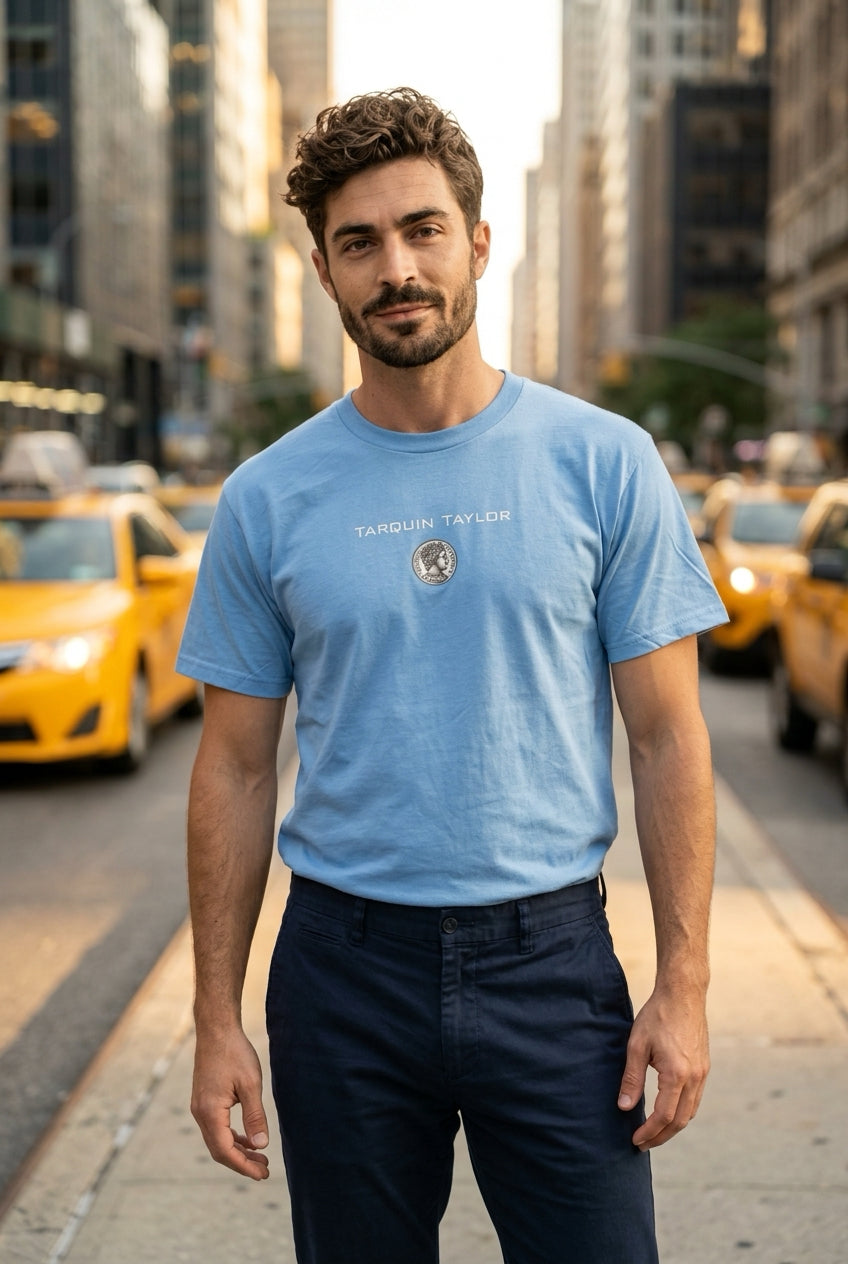 Men’s Coin Logo Tee Sky Blue