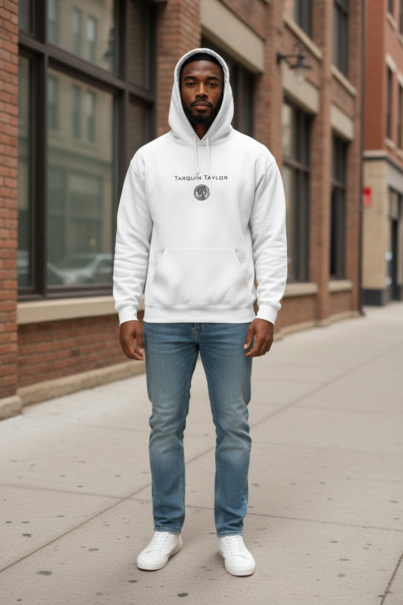 Men’s Coin Logo Hooded Sweatshirt White
