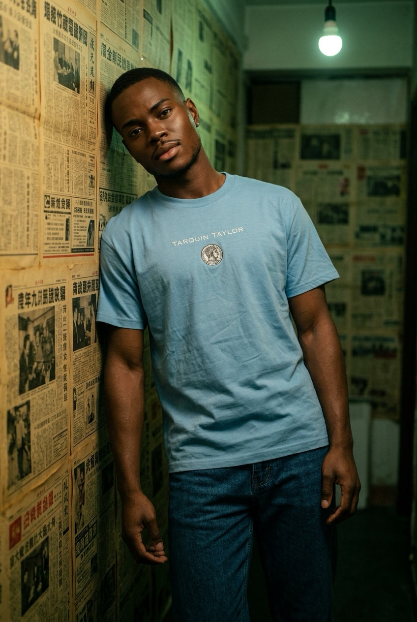 Men’s Coin Logo Tee Sky Blue