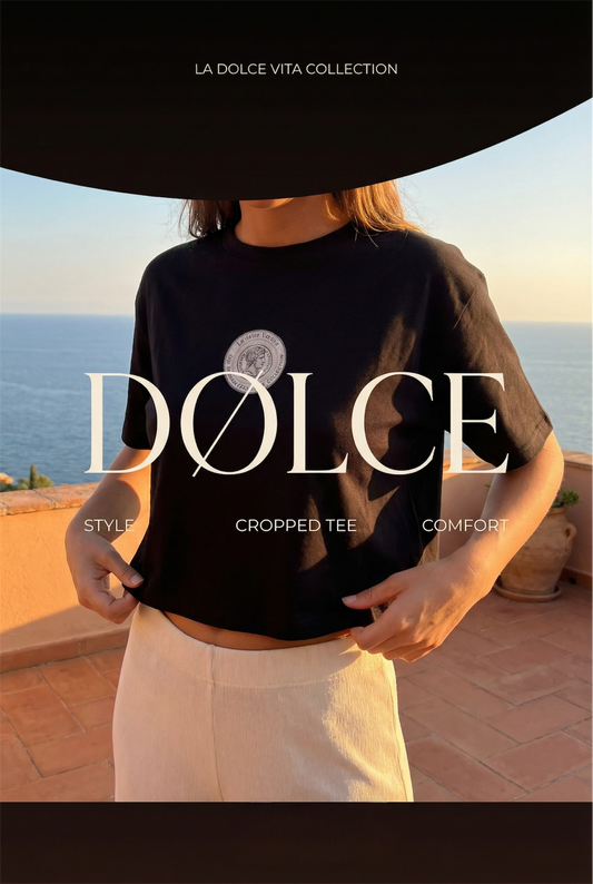 Women’s la dolce vita collection cropped tee black