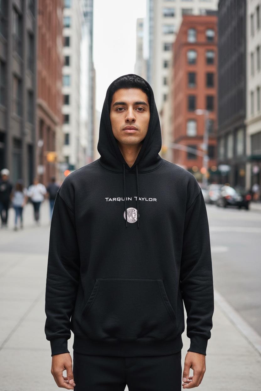 Men’s Coin Logo Hooded Sweatshirt Black