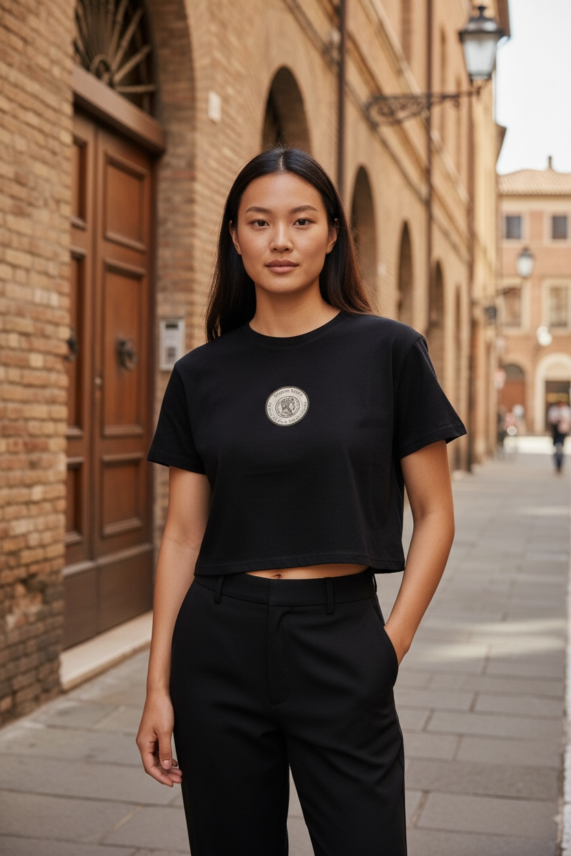 Women’s la dolce vita collection cropped tee black